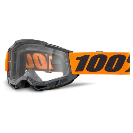 100 PROCENT ACCURI 2 ENDURO MOTO GOGGLE ORANGE KOLOR CZARNY/POMARAŃCZOWY SZYBKA PRZEŹROCZYSTA