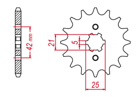 GROSSKOPF PROMOCJA ZĘBATKA PRZEDNIA 569 12 YAMAHA YFA125 BREEZE, YFM 125 GRIZZLY '04-'12, YZ 250 '77-'98, KAWASAKI KX 250 '87-'98 (JTF569.12)