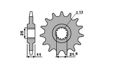 GROSSKOPF WYPRZEDAŻ ZĘBATKA PRZEDNIA 442 16 YAMAHA R6 '99-'05, FZR 1000 (JTF584.16)* (ŁAŃC. 532)