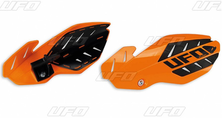 UFO OSŁONY RĄK (HANDBARY) FLAME KTM SX 125 '14-'15, EXC 125 '14-'16, KOLOR POMARAŃCZOWY/BIAŁY (Z MOCOWANIAMI)