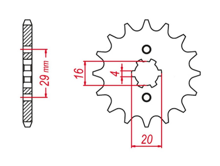 GROSSKOPF PROMOCJA ZĘBATKA PRZEDNIA 514 12 KAWASAKI KX125 '84-'93 (JTF422.12)