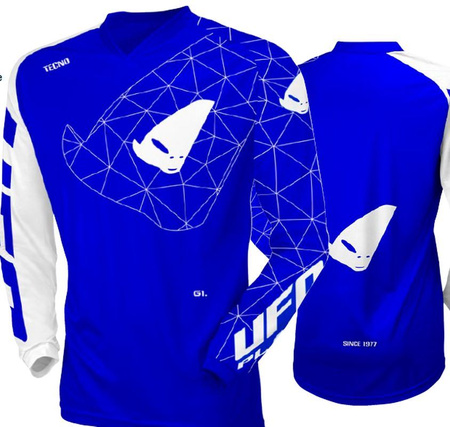 UFO 2024/04 KOSZULKA TECNO JERSEY CROSS KOLOR NIEBIESKI BIAŁY ROZMIAR XXXL - KOLEKCJA 2024