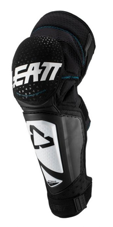 LEATT (2023/2024) NAKOLANNIKI OCHRANIACZE KOLAN 3DF HYBRID EXT KNEE AND SHIN GUARD WHITE/BLACK KOLOR BIAŁY/CZARNY ROZMIAR S/M