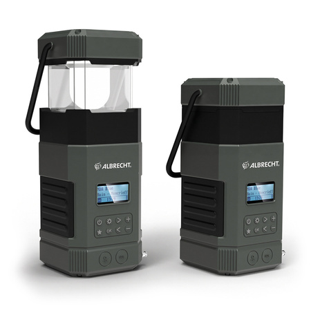 ALBRECHT DR 114 FM DAB+ RADIO KEMPINGOWE DYNAMO ZASILANIE SOLARNE LATARKA I LAMPA KEMPINGOWA ALARM POWER BANK 5000 MAH