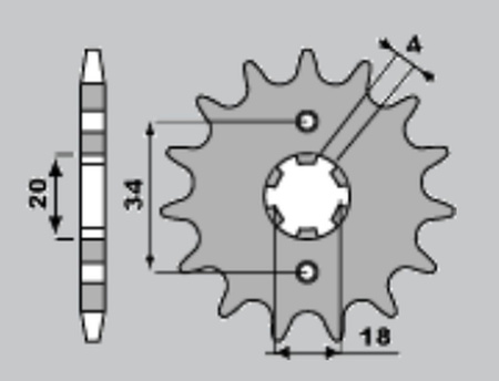 GROSSKOPF WYPRZEDAŻ ZĘBATKA PRZEDNIA 259 14 HONDA XL125S, DAELIM 125 (JTF259.14) (ŁAŃC. 428) (25914JT)
