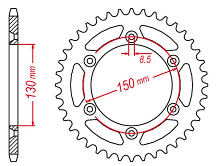 GROSSKOPF PROMOCJA ZĘBATKA TYLNA ALUMINIOWA KOLOR CZARNY 270 52 (27052) YAMAHA YZ/YZF '99-'21, WRF '01-'21 (JTR251.52) (ŁAŃC. 520)