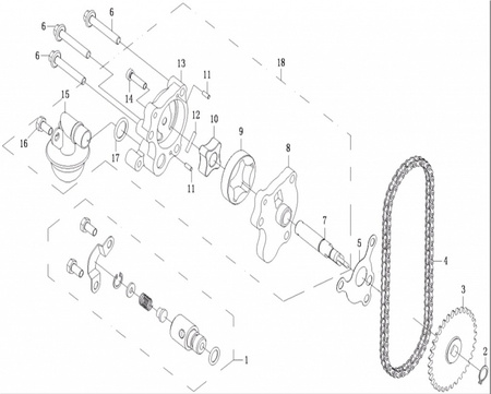 18. POMPA OLEJU CFMOTO 500 X5 0180-071000 CF188-071000