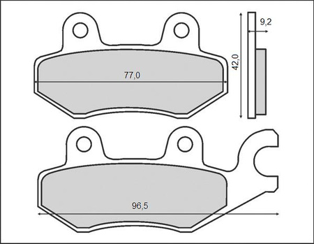 BRENTA KLOCKI HAMULCOWE KH197 HONDA XL 125 VARADERO 01-11, VT 125C, KYMCO 50/125/200/250/300 (FT 3021)