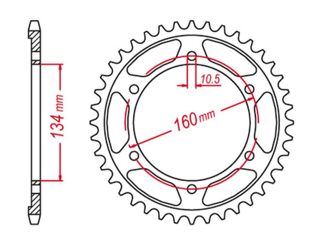 GROSSKOPF PROMOCJA ZĘBATKA TYLNA ULTRALIGHT UTWARDZANA 4405 46 C45 HONDA CBR 600F SPORT '01-'02, CBR 600 F4I '01-'06 (JTR1307.46)