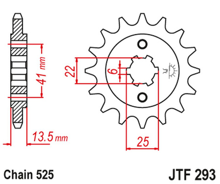 JT ZĘBATKA PRZEDNIA 293 14 HONDA XL 600V '87-'88 (PD06) (29314JT) (ŁAŃC. 525) (-1)