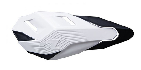 RACETECH 2022 OSŁONY RĄK (HANDBARY) HP3 KOLOR BIAŁY (Z MOCOWANIAMI Z OSŁONAMI POMP SPRZĘGŁA I HAMULCA BRAETEC)