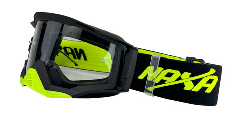 GOGLE NAXA CZARNE Z FLUO NAPISEM