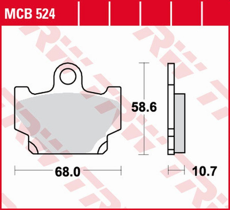 TRW LUCAS ZF KLOCKI HAMULCOWE KH081 ORGANIC YAMAHA RD 80/125/250/350 '82-'84, SR 250 '96-'00, XV 250 '89-'96, XS 400/500 '82-'84, XT/XV 500 '83-'85, XZ/XJ 550 '82-'84, XT/XT 600Z TENERE, XJ/XJ 600 TURBO '82-'85 PRZÓD
