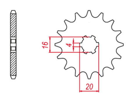 GROSSKOPF PROMOCJA ZĘBATKA PRZEDNIA 416 15 SUZUKI RM 80 '97-'01 (+2), RM 85 '02-'18 (+2), YAMAHA YZ 80 '81-'01 (+2) (JTF416.15)