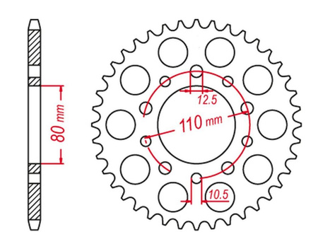 GROSSKOPF PROMOCJA ZĘBATKA TYLNA 334 45 HONDA VFR750 '86-'89, CBX550/750, TRIUMPH (344-45) (JTR1334.45)