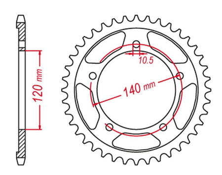 GROSSKOPF PROMOCJA ZĘBATKA TYLNA ULTRALIGHT UTWARDZANA 4398 53 C45 SUZUKI GSX-R 600/750/1000 STUNT (JTR1792.53)
