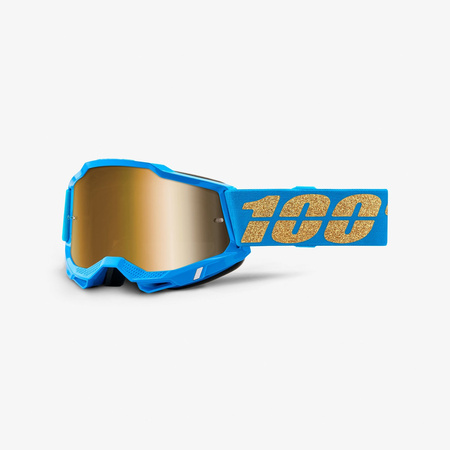 100 PROCENT (2022) ACCURI 2 GOGGLE WATERLOO - TRUE GOLD LENS - GOGLE ACCURI 2 KOLOR NIEBIESKI/ZŁOTY SZYBKA ZŁOTA