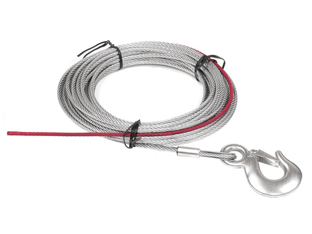 STALOWY LINA Z HAKIEM 4,8MM X 15,2M DO CUB 3