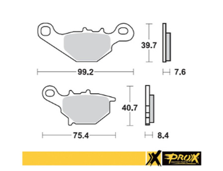 PROX 2022/12 KLOCKI HAMULCOWE KH230 SINTER KAWASAKI KMX 125 '99-'03, SUZUKI RM 80/85 '96-'04 PRZÓD (10 SZT.)