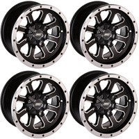KOMPLET FELG MOOSE 14X7 4/110 4+3 YAMAHA GRIZZLY KODIAK RAPTOR YFZ SUZUKI KINGQUAD VINSON EIGER LTR LTZ HONDA RINCON RUBICON FOREMAN RANCHER EX KAWASAKI KFX 700 650