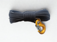 LINA SYNTETYCZNA WYCIĄGARKI QUADA W OPLOCIE Z HAKIEM 5MM 15M ATV CZARNA