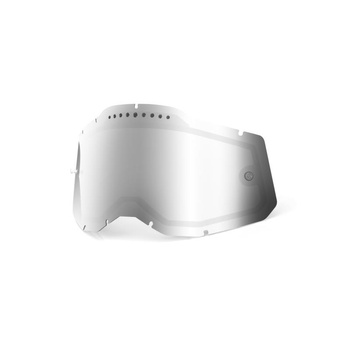 100 PROCENT (2022) RC2/AC2/ST2 REPLACEMENT LENS - VENTED DUAL PANE MIRROR SILVER, SZYBA/SZYBKA/SZYBKA DO GOGLI RACECRAFT 2/ACCURI 2/STRATA2 PODWÓJNA WENTYLOWANA KOLOR SREBRNE LUSTRO