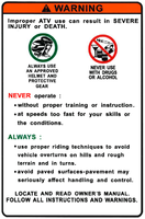 NAKLEJKA INFORMACYJNA - OSTRZEŻENIA SFA1000 SFA600