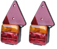 KOMPLET LAMP DO PRZYCZEPY Z TRÓJKĄTAMI TYŁ MAGNES