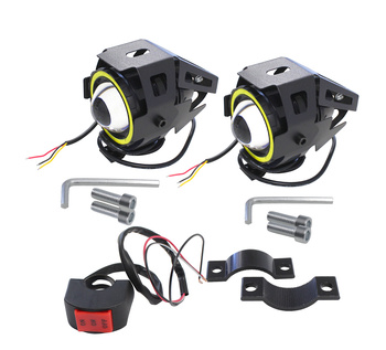 HALOGENY LED Z RINGIEM UNIWERSALNE KOMPLET 2 SZTUK 