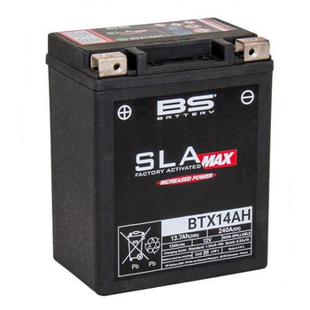 AKUMULATOR BS BATTERY BTX14AH 12V 12 AH BEZOBSŁUGOWY SUZUKI, KAWASAKI, HONDA, YAMAHA