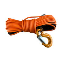LINA SYNTETYCZNA WYCIĄGARKI QUADA W OPLOCIE Z HAKIEM 5MM 15M ATV POMARAŃCZOWA