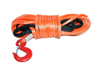 LINA SYNTETYCZNA DO WYCIĄGARKI, POMARAŃCZOWA Z HAKIEM 5MM 15MB