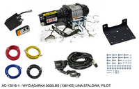 BRONCO WYCIĄGARKA 3000LBS (1361KG) LINA STALOWA 4.8MM X 15.2M, PILOT