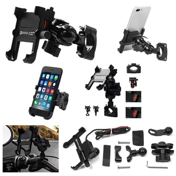 BIKETEC UCHWYT MOTOCYKLOWY Z ŁADOWARKĄ USB 3.0 NA TELEFON MONTOWANY NA KIEROWNICĘ TYP: R8-METAL USB