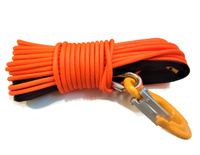LINA SYNTETYCZNA W OPLOCIE Z HAKIEM DO QUADA WYCIĄGARKI 6MM 15M POMARAŃCZOWA