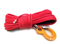 LINA SYNTETYCZNA W OPLOCIE Z HAKIEM DO QUADA WYCIĄGARKI 6MM 15M CZERWONA 