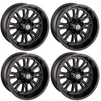 KOMPLET FELG MOOSE RACING 12X8 4/136 4+4 CAN-AM KAWASAKI CZARNE
