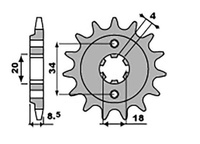 GROSSKOPF WYPRZEDAŻ ZĘBATKA PRZEDNIA 2046 14 HONDA CA 125 '95-01', CB/CBX/CM/CMX 250 '83-16' (204614JT) (ŁAŃC. 520)