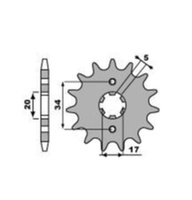 GROSSKOPF PROMOCJA ZĘBATKA PRZEDNIA 2037 16 HONDA CBF 125 '09-'14, CBR 125 '04-'15 (+1)