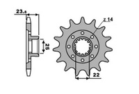 GROSSKOPF WYPRZEDAŻ ZĘBATKA PRZEDNIA 2253 15 MV AGUSTA BRUTALE 800, AGUSTA F3 675