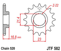 JT ZĘBATKA PRZEDNIA 443 15 YAMAHA XJ 600 DIVERSION '92-'03 (44315JT) (ŁAŃC. 520)