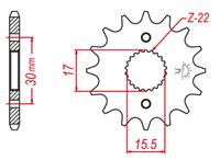 GROSSKOPF PROMOCJA ZĘBATKA PRZEDNIA 332 13 HONDA CR 80/85 '87-'07 (-2) (JTF1256.13)