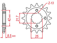 GROSSKOPF PROMOCJA ZĘBATKA PRZEDNIA 525 16 KAWASKI GPZ 500S '87-'05, KLE 500 '91-'96 (JTF512.16)