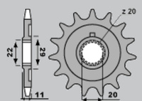 GROSSKOPF PROMOCJA ZĘBATKA PRZEDNIA 2275 14 SHERCO 125 SE-R '18-21, 250 SE F/SE F-R '14-20, 300 SE F '14-20 (ŁAŃC. 520)
