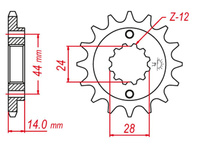 GROSSKOPF PROMOCJA ZĘBATKA PRZEDNIA 348 17 HONDA VT 750C '98-'07), VT 750 DC '01-'07, VT 750 RS/S '10-'13 (JTF1372.17)