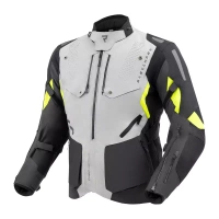 TEKSTYLNA KURTKA MOTOCYKLOWA REBELHORN HIKER IV CZARNO-SZARO-ŻÓŁTA FLUO, ROZMIAR XL (RH-TJ-HIKER-IV-27-XL)