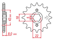 GROSSKOPF PROMOCJA ZĘBATKA PRZEDNIA SUZUKI PE 250 '78-'82, RM 250 '79-'81, RM 400 '78-'80 (JTF431.13)* (ŁAŃC. 520)
