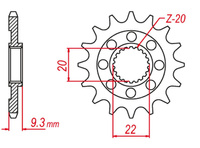 GROSSKOPF PROMOCJA ZĘBATKA PRZEDNIA 2146 14 KAWASAKI KXF 250 '06-'20 (+1) (JTF1446.14)