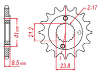 GROSSKOPF PROMOCJA ZĘBATKA PRZEDNIA 2071 13 HONDA TRX 400 EX '99-'04 XR 400 '96-'06 (JTF1322.13) (-2)