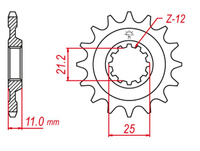 GROSSKOPF PROMOCJA ZĘBATKA PRZEDNIA 727 13 HUSQVARNA CR 250 '00-'05, TC 250 '04-'05, TE 250 '04-'10, WR 250 '99-'12, TE 450 '06-'10, TE 510 '07-'10 (JTF824.13)